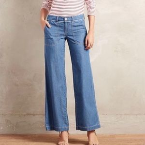 Anthropologie Pilcro Wide Leg Chambray Jeans